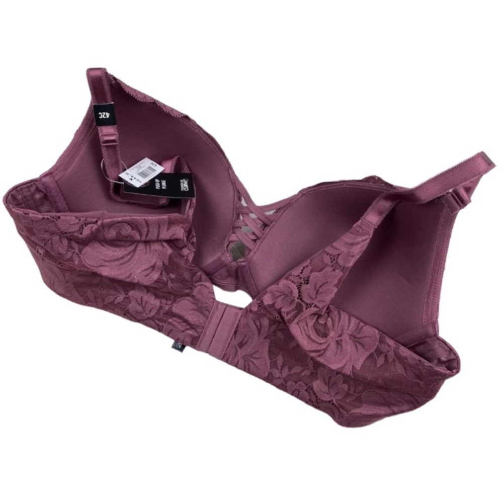 Torrid Women's Plus Size Mauve Lace 360º XO Push-Up Plunge Bra - Picture 8 of 9